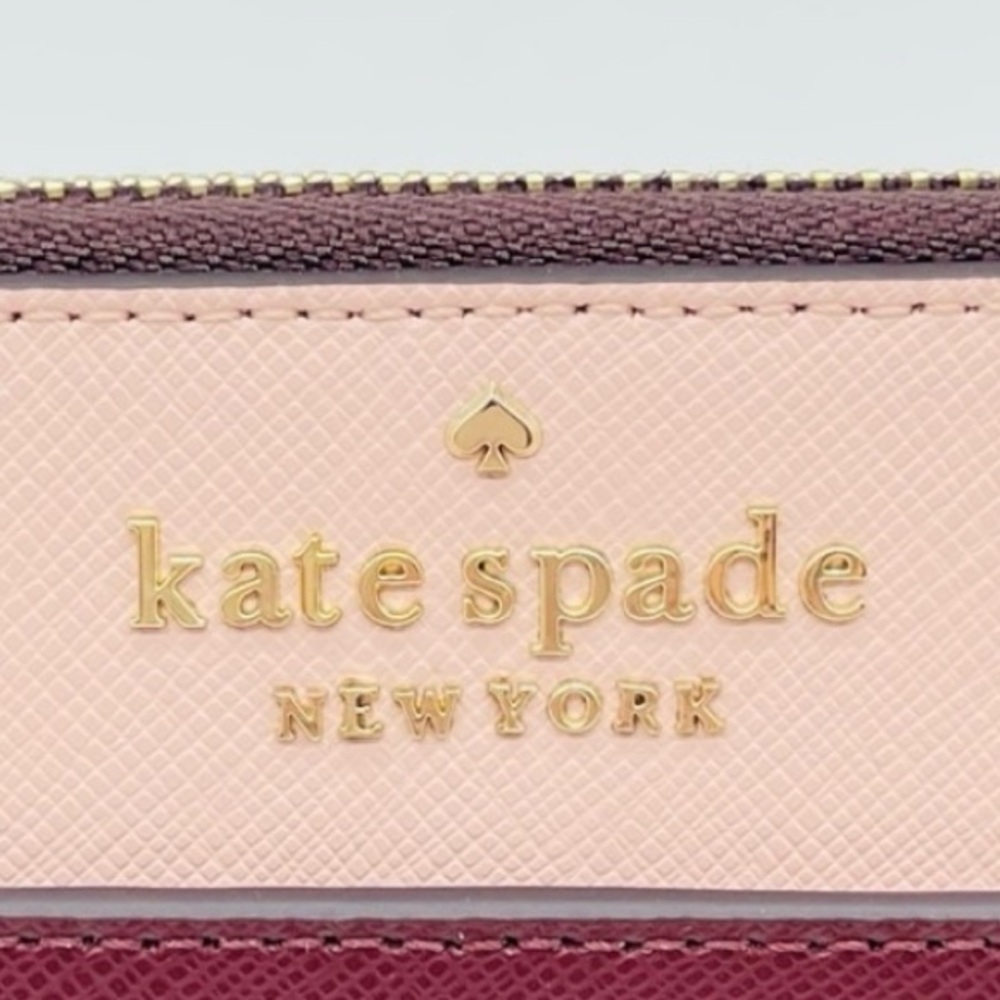 Kate Spade Burgundy Rose Smoke Pink Large Continental Wallet - Picture 2 of 5